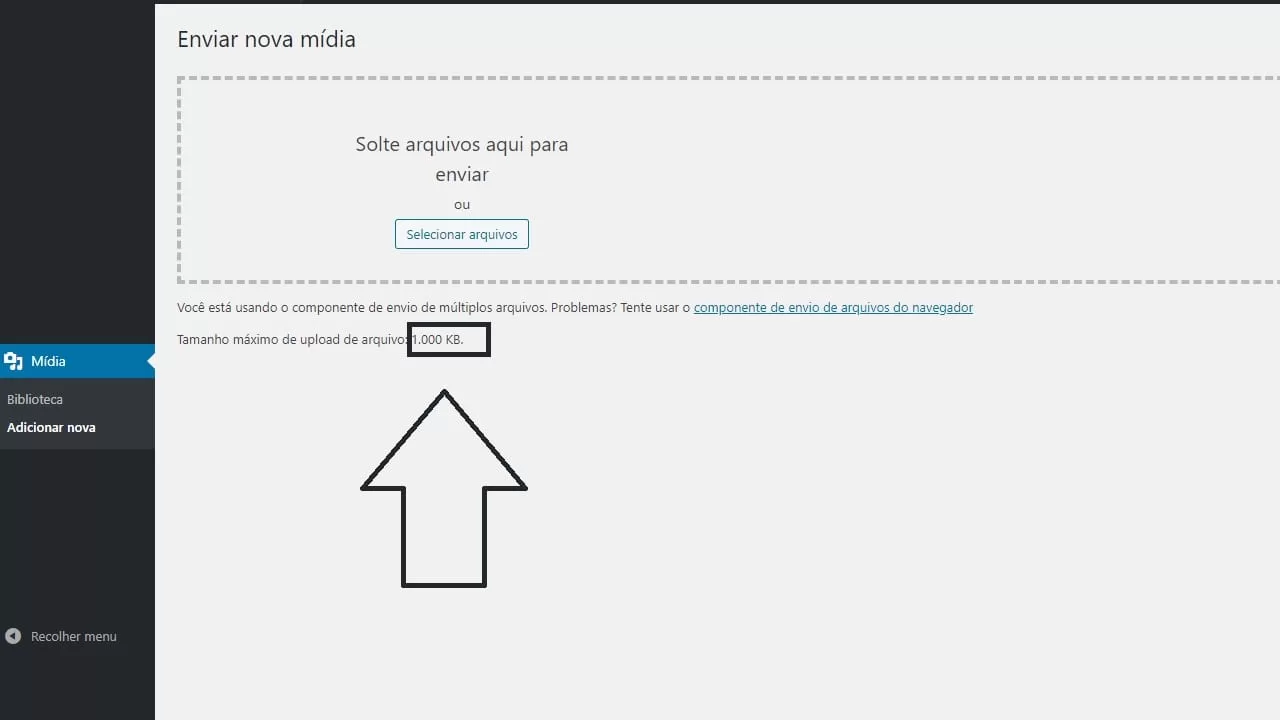 Upload de arquivo - Como aumentar o tamanho no WordPress