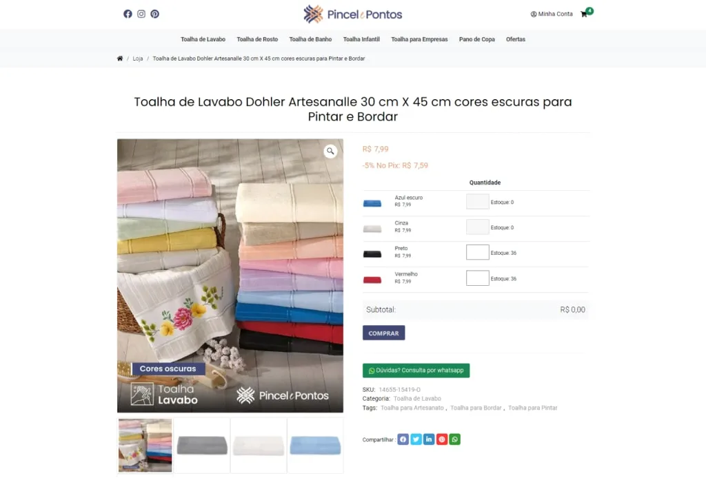Página de um produto